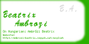 beatrix ambrozi business card